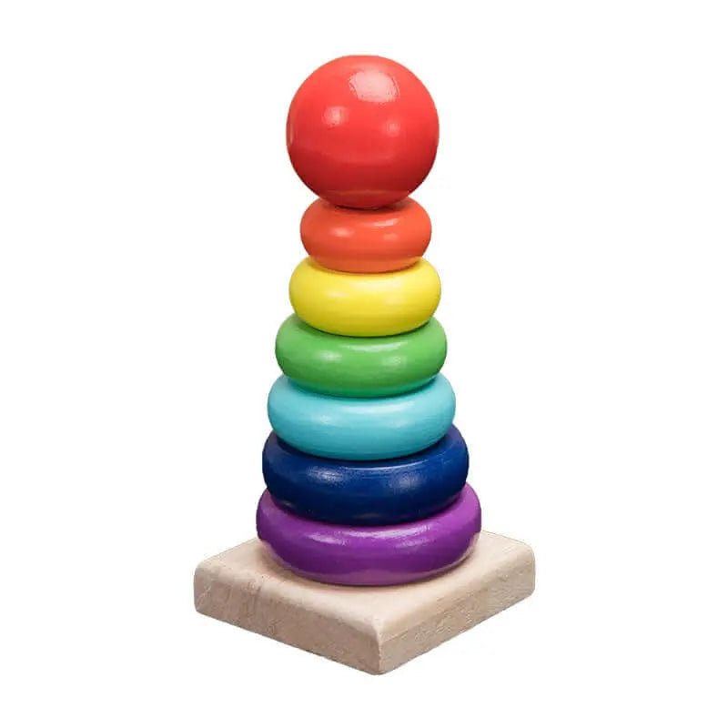 Montessori™ Wooden Rainbow Rattle & Music Blocks – Educational & Fun Toys for Babies - Amizyou