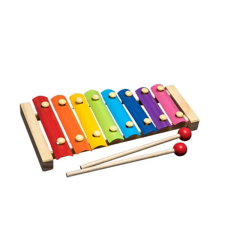 Montessori™ Wooden Rainbow Rattle & Music Blocks – Educational & Fun Toys for Babies - Amizyou