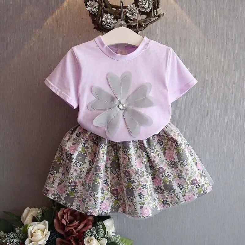 SunnyBabe™ Baby Girls Summer Outfit Set – Cute, Breathable & Comfortable 2 - Piece Set - Amizyou