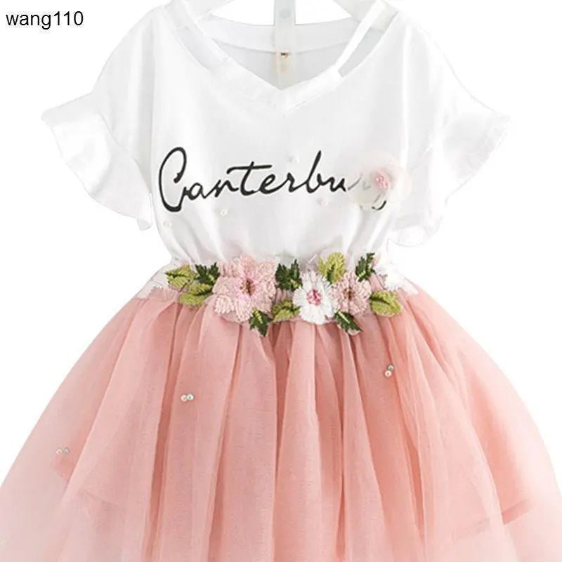 SunnyChic™ Girls Summer 2 - Pieces Set – Stylish, Breathable & Comfortable Outfit for Toddlers and Kids - Amizyou