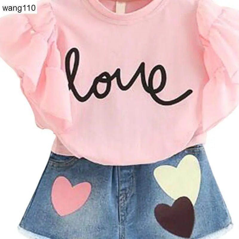 SunnyChic™ Girls Summer 2 - Pieces Set – Stylish, Breathable & Comfortable Outfit for Toddlers and Kids - Amizyou