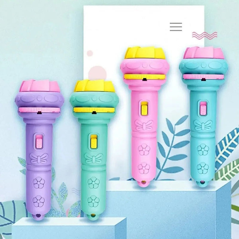 Cartoon Projection Flashlight – Educational Toy with 80 Images for Kids