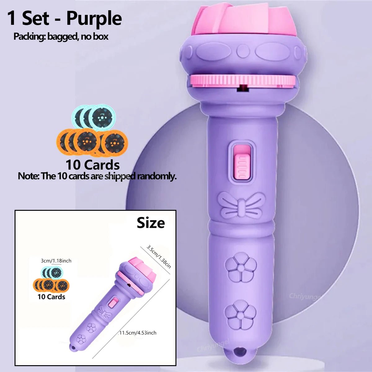 Cartoon Projection Flashlight – Educational Toy with 80 Images for Kids - Image 3