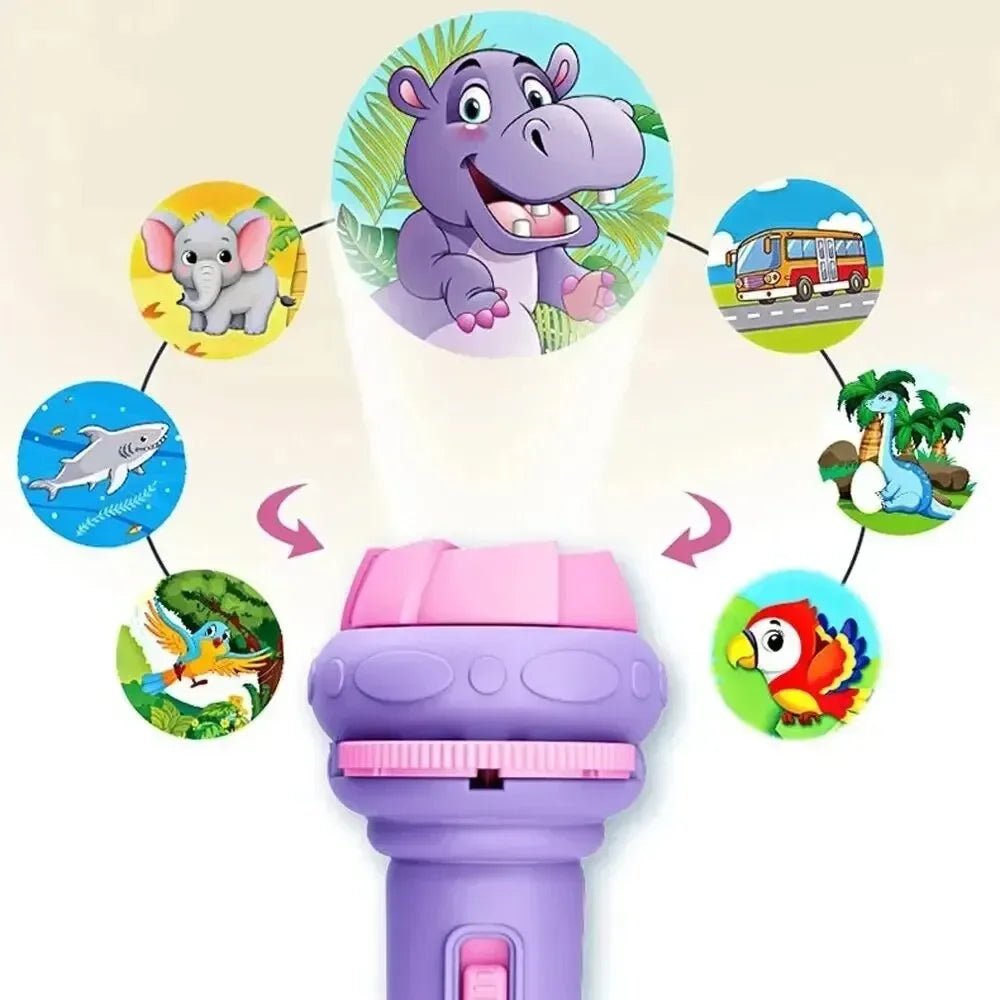 Cartoon Projection Flashlight – Educational Toy with 80 Images for Kids - Image 16