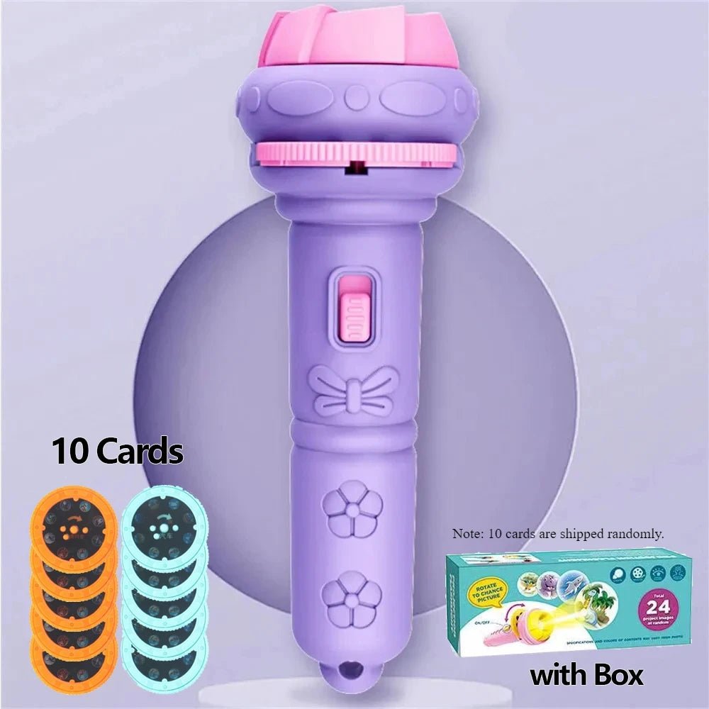 Cartoon Projection Flashlight – Educational Toy with 80 Images for Kids - Image 21