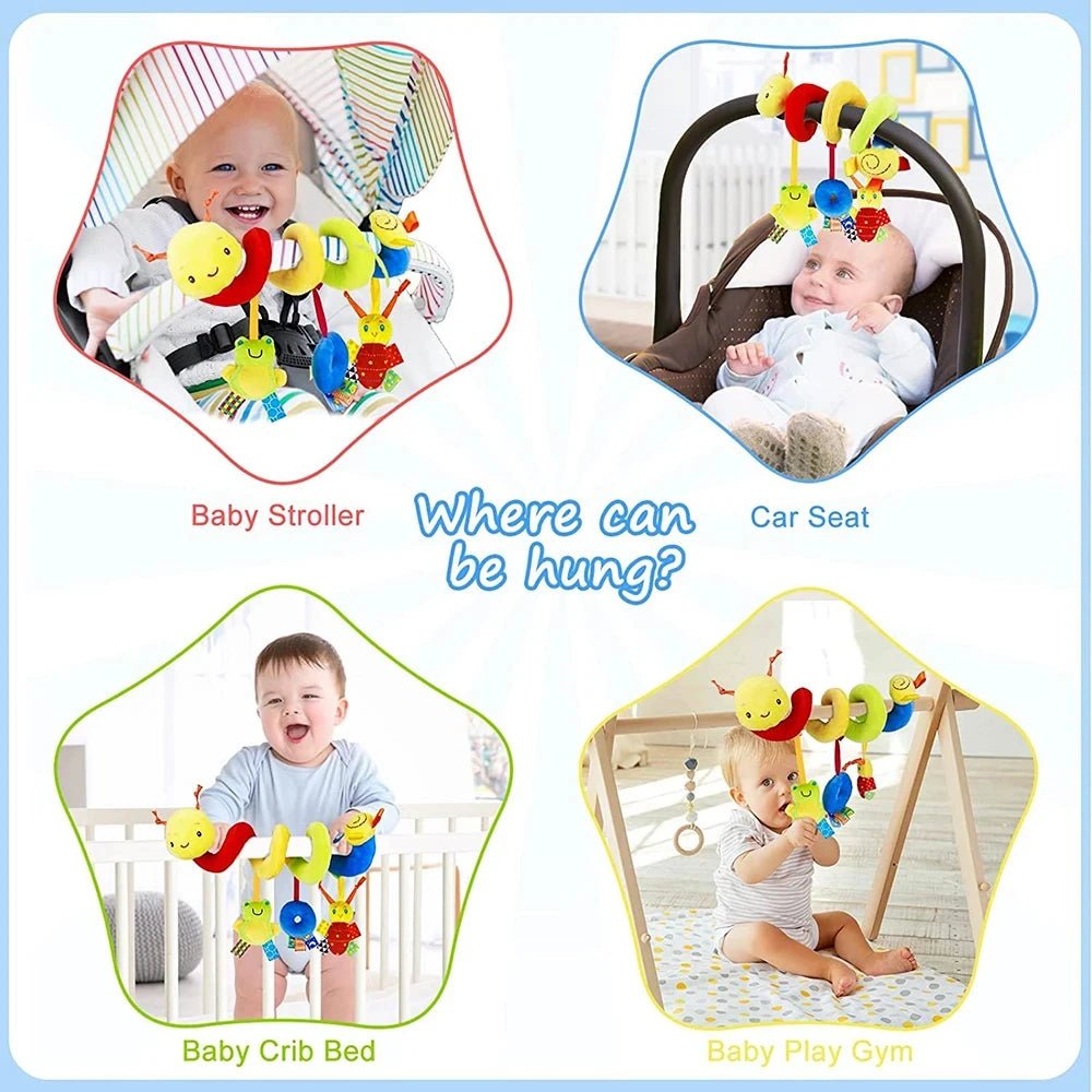 Baby Sensory Spiral Toy – Musical Hanging Activity Toy for Crib, Stroller & Car Seat - Image 4