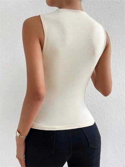 Ruched Sleeveless Top – Women’s Elegant Casual Wear.