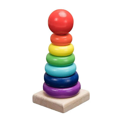 Montessori™ Wooden Rainbow Rattle & Music Blocks – Educational & Fun Toys for Babies - Amizyou