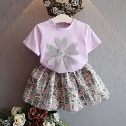 SunnyBabe™ Baby Girls Summer Outfit Set – Cute, Breathable & Comfortable 2 - Piece Set - Amizyou