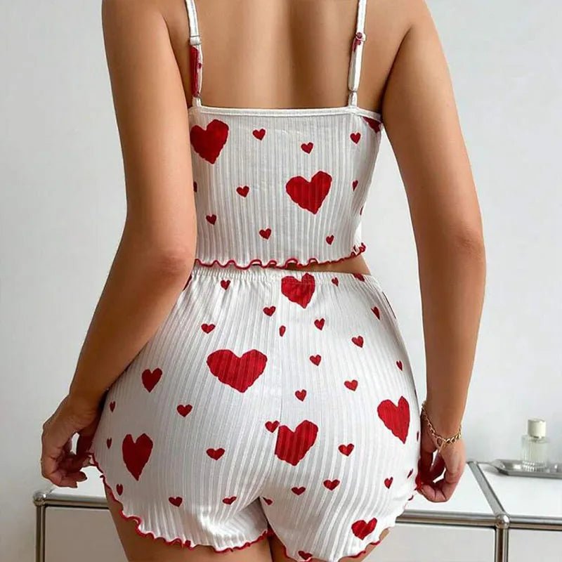 Heart Print Summer Loungewear for Women – Sexy & Cozy. - Image 2